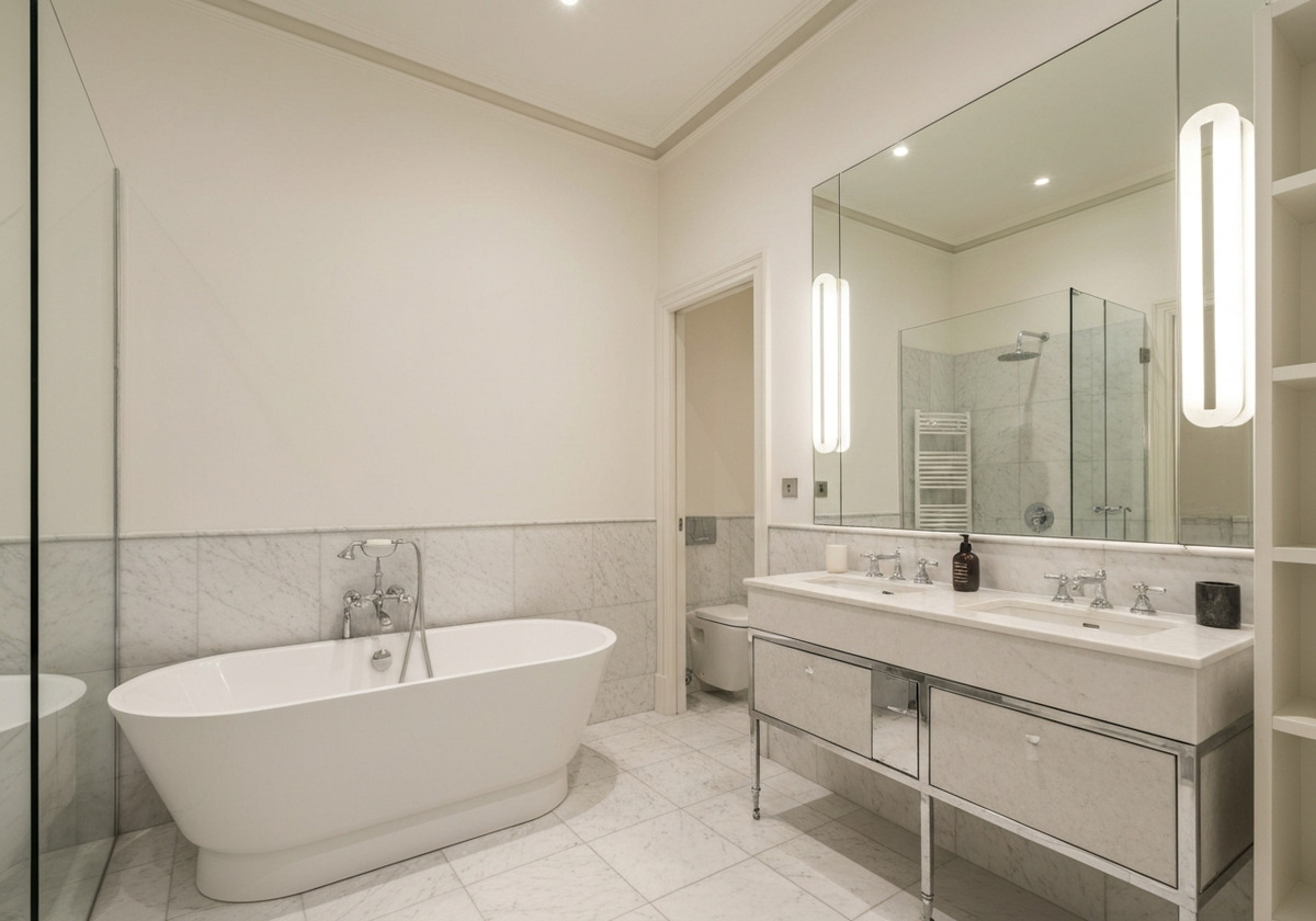 Rénovation salle de bain Paris - baignoire îlot