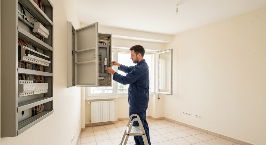 Électricien installant un tableau électrique - Villiers-le-Bel