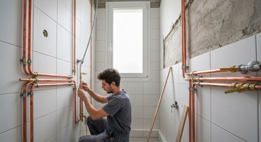 Nouveaux tuyaux en cuivre installés - Bezons